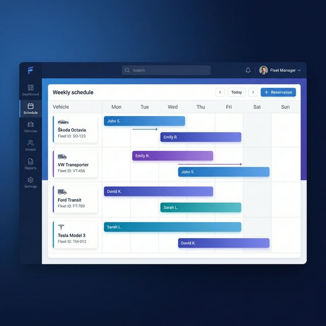 The weekly schedule view — your fleet at a glance